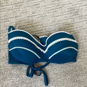 Blue and White Bikini Top